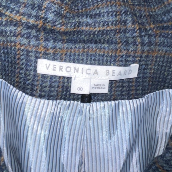 VERONICA BEARD Yareli Gray Wool Houndstooth Blazer Dickey Jacket Size 00 - Picture 14 of 15